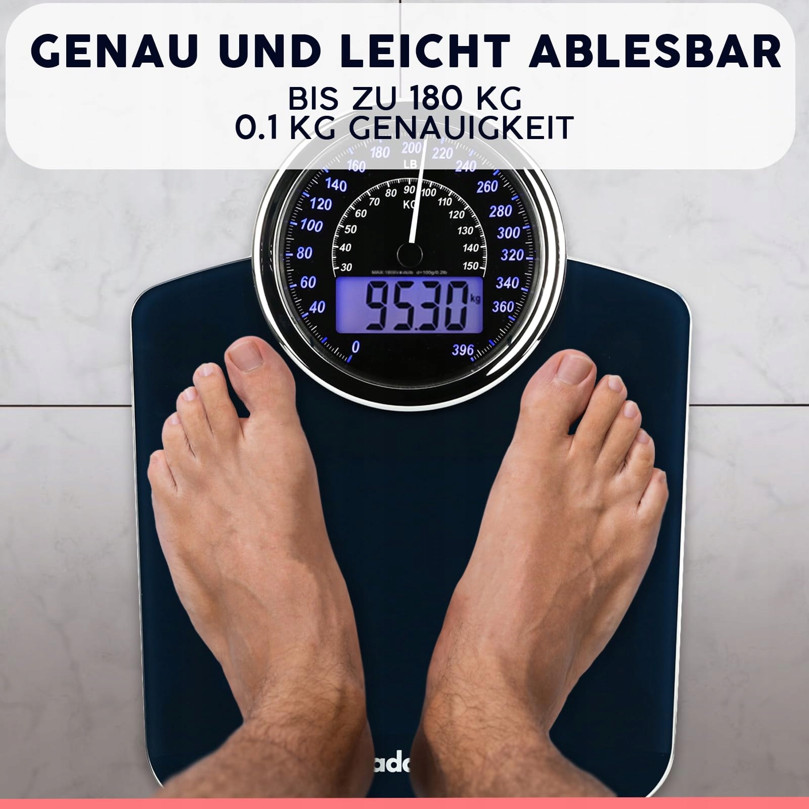 ADAMSON Hybrydowa Waga 2w1 Cyfrowa i Analogowa Do 180 kg — miniatura 5