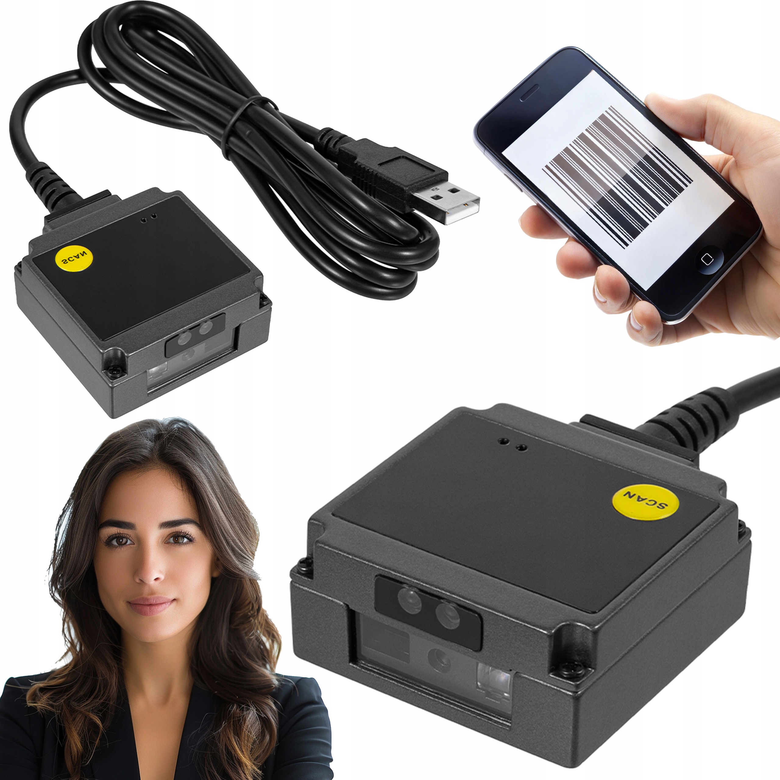 Stacionární kabelový Usb skener čárových kódů Virtual Com automat