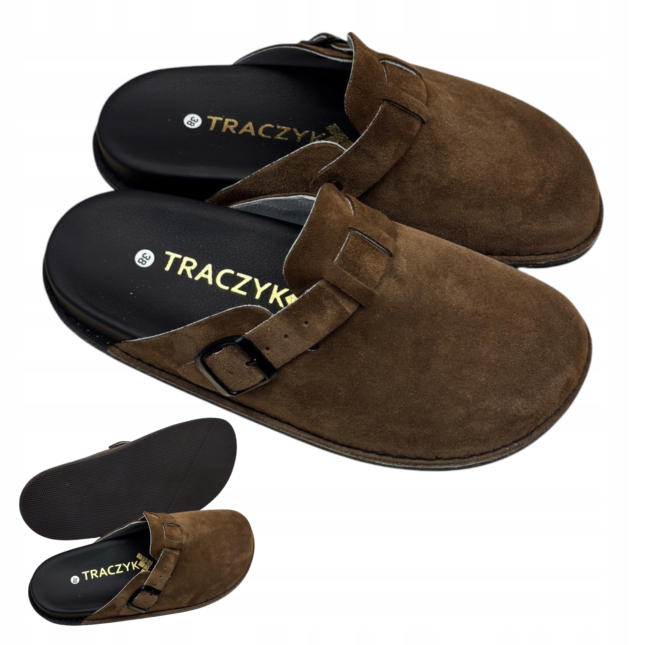 Nazouváky Traczyk Hnědé Pohodlné Profilované Přírodní Kůže Fusbet vel. 38