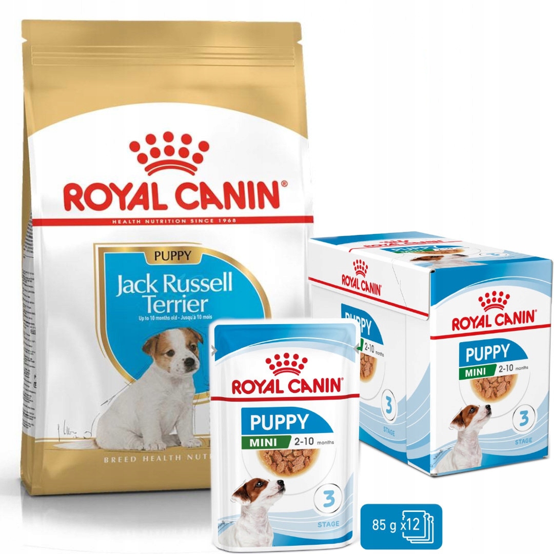 Levně Royal Canin Puppy Jack Russell Terrier Krmivo pro štěňata 3 kg omáčka 12x85 g