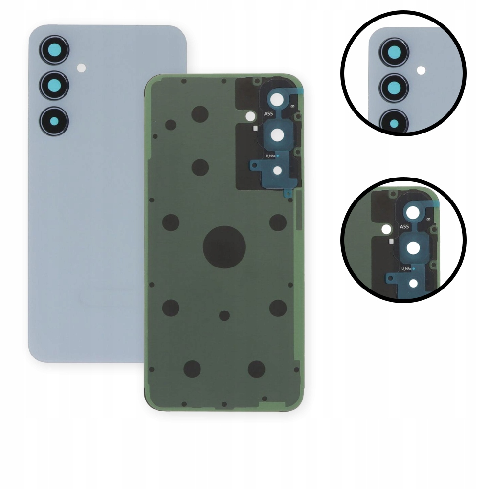 Tylna klapka, tylne szkło do Samsung Galaxy A55, niebieska