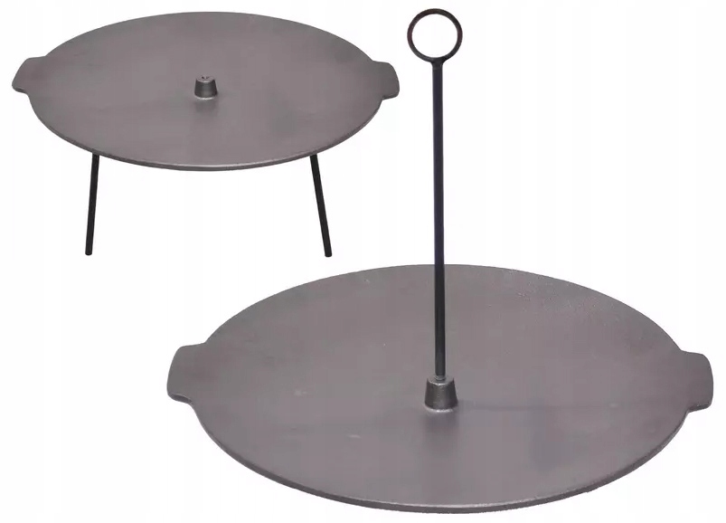 Litinová pánev Grilovací deska 44 cm 2v1 na nožkách, závěsná