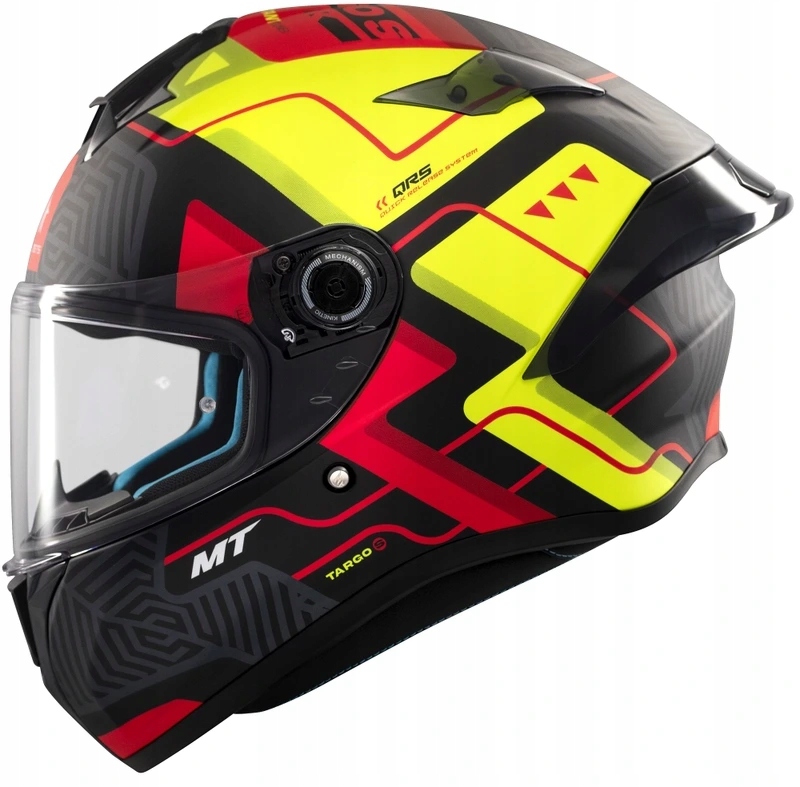 Mt Helmets Targo C3 Brik Black Yellow Red Matt Kask Motocyklowy Integralny