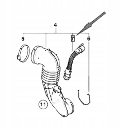 PRZEWÓD ODMY RURKA BMW E81 E90 E60 F10 F01 N47 N57 Numer katalogowy części 13717803842 / QP