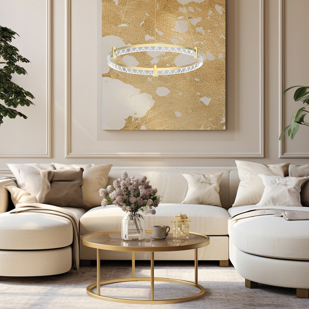 Lampa Milagro zlatá kruh 60 cm 4000K denné svetlo obývacia izba Elegance