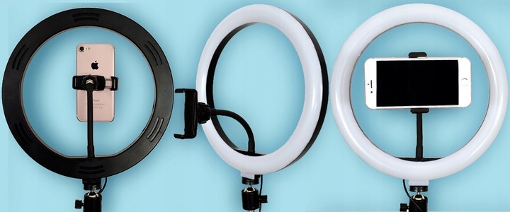 LAMPA PIERŚCIENIOWA UCHWYT NA TELEFON STATYW RING DO TELEFONU ZE STATYWEM Kolor wielokolorowy