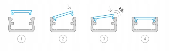 Klosz do profil LED X 1M Typ osłonka