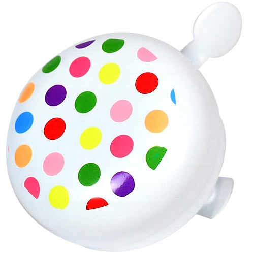 

Dzwonek rowerowy na rower 6 cm Biały w kropki