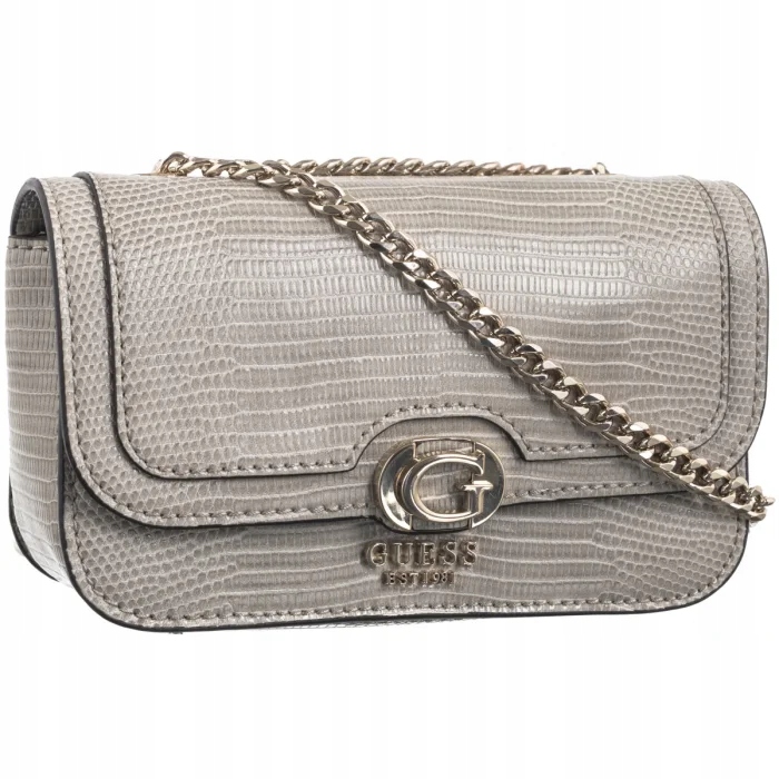 Malá dámská kabelka Guess Orlina Mini Cnvrtbl Xbody Flap Taupe Šedá