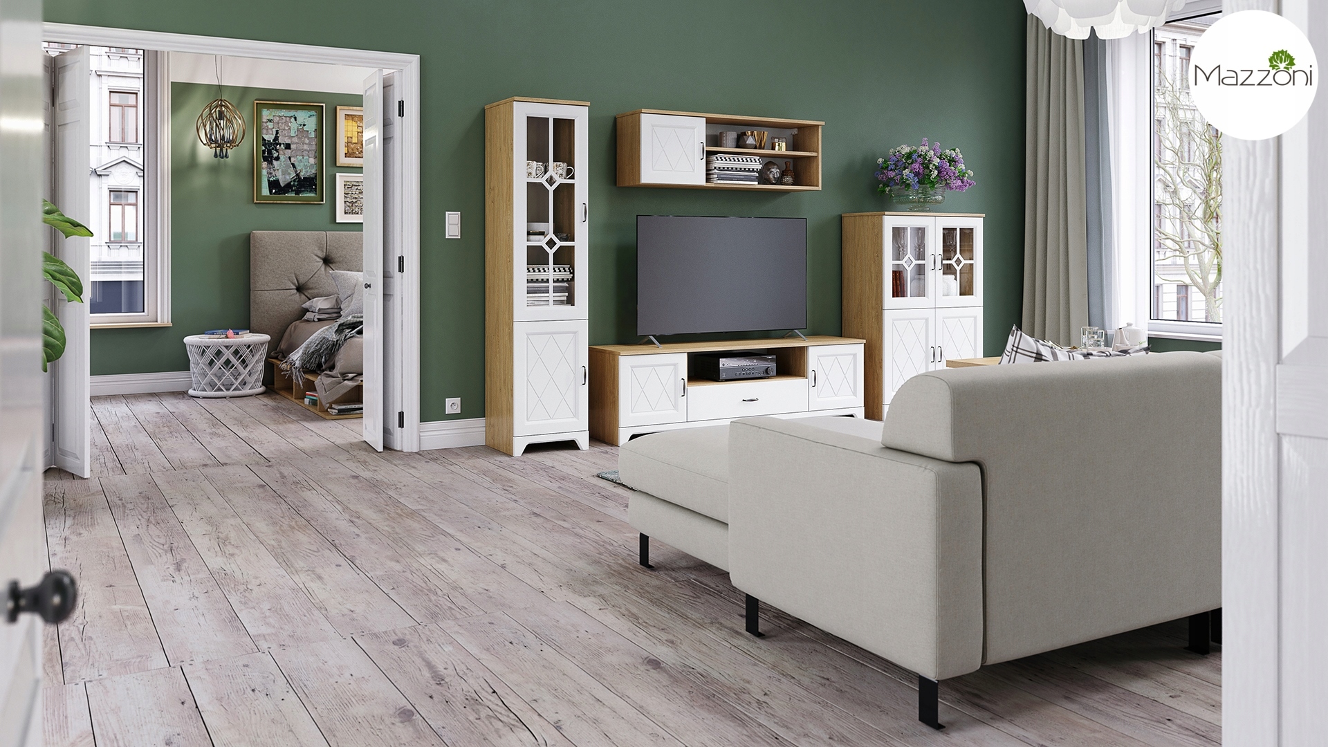 Szafka RTV PROVENZA D2SZ1 - STOLIK POD TV RETRO Głębokość mebla 43.5 cm