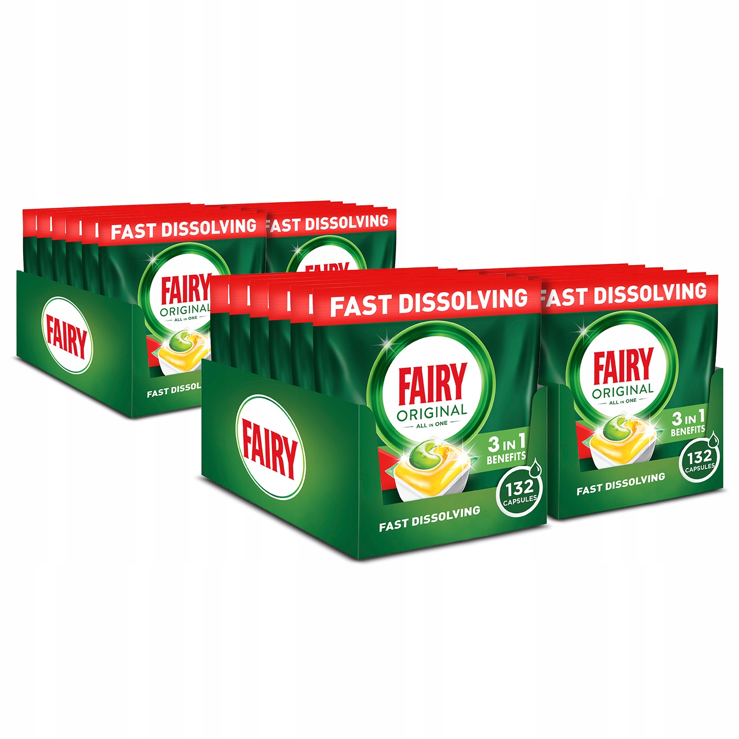 Zestaw Fairy Original All In One Kapsułki do zmywarki Cytryna 24x22 =528szt