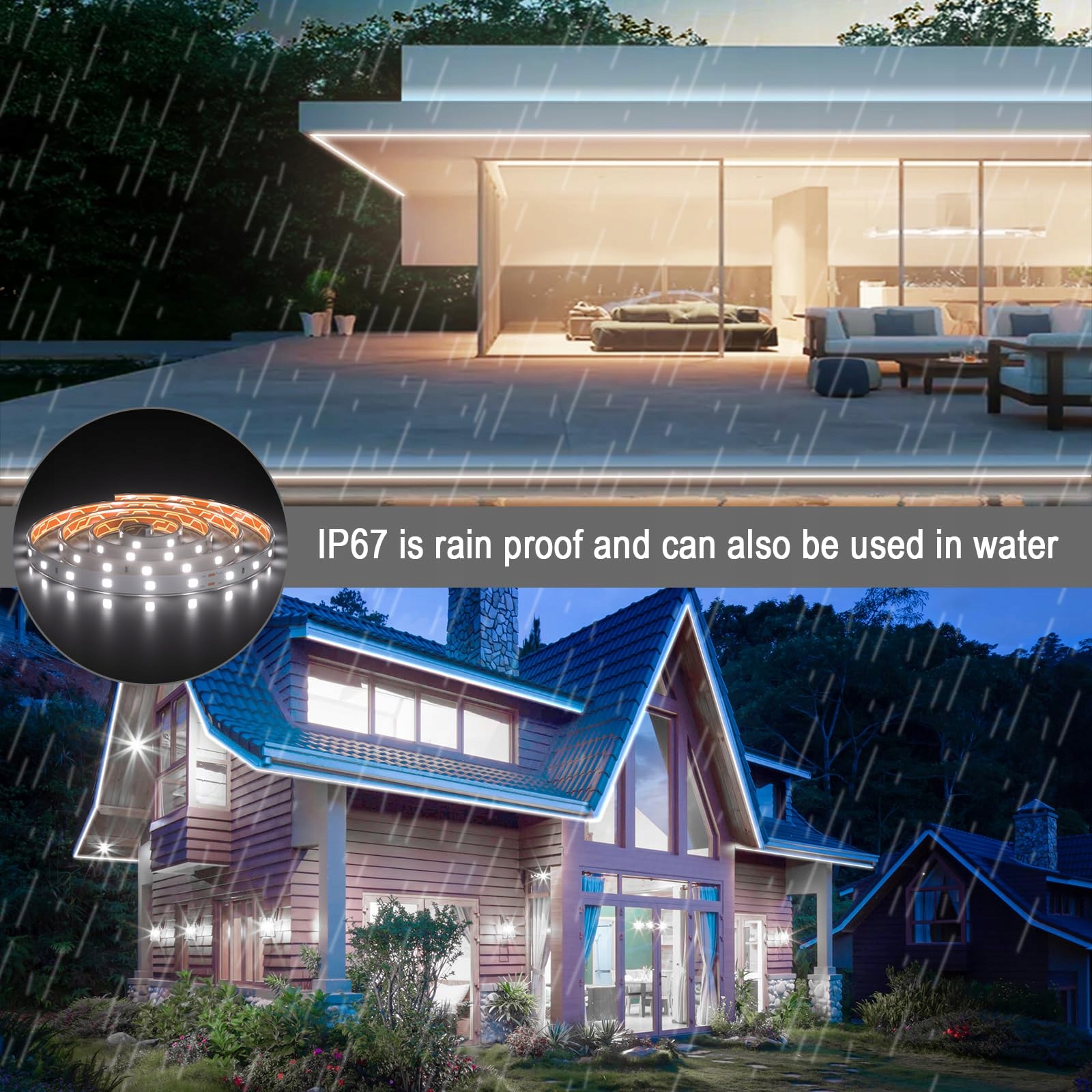 MIWATT Taśma LED 10M IP67 Wodoodporna 560 LED Zimna Biel Ogród Basen — miniatura 5