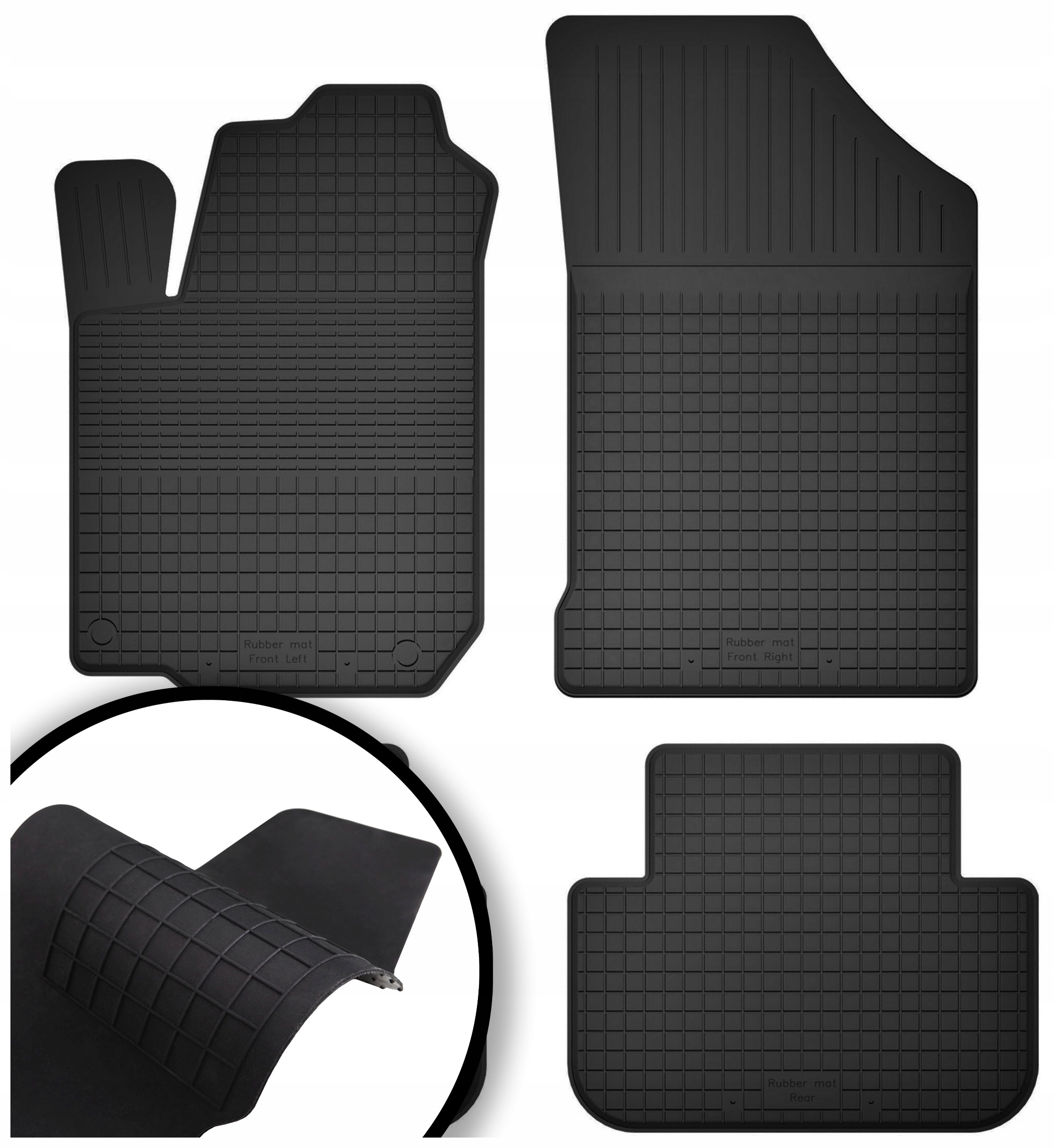 Dywaniki Samochodowe Gumowe Z Rantem Tunel Praktyczny Zestaw Korytkowe