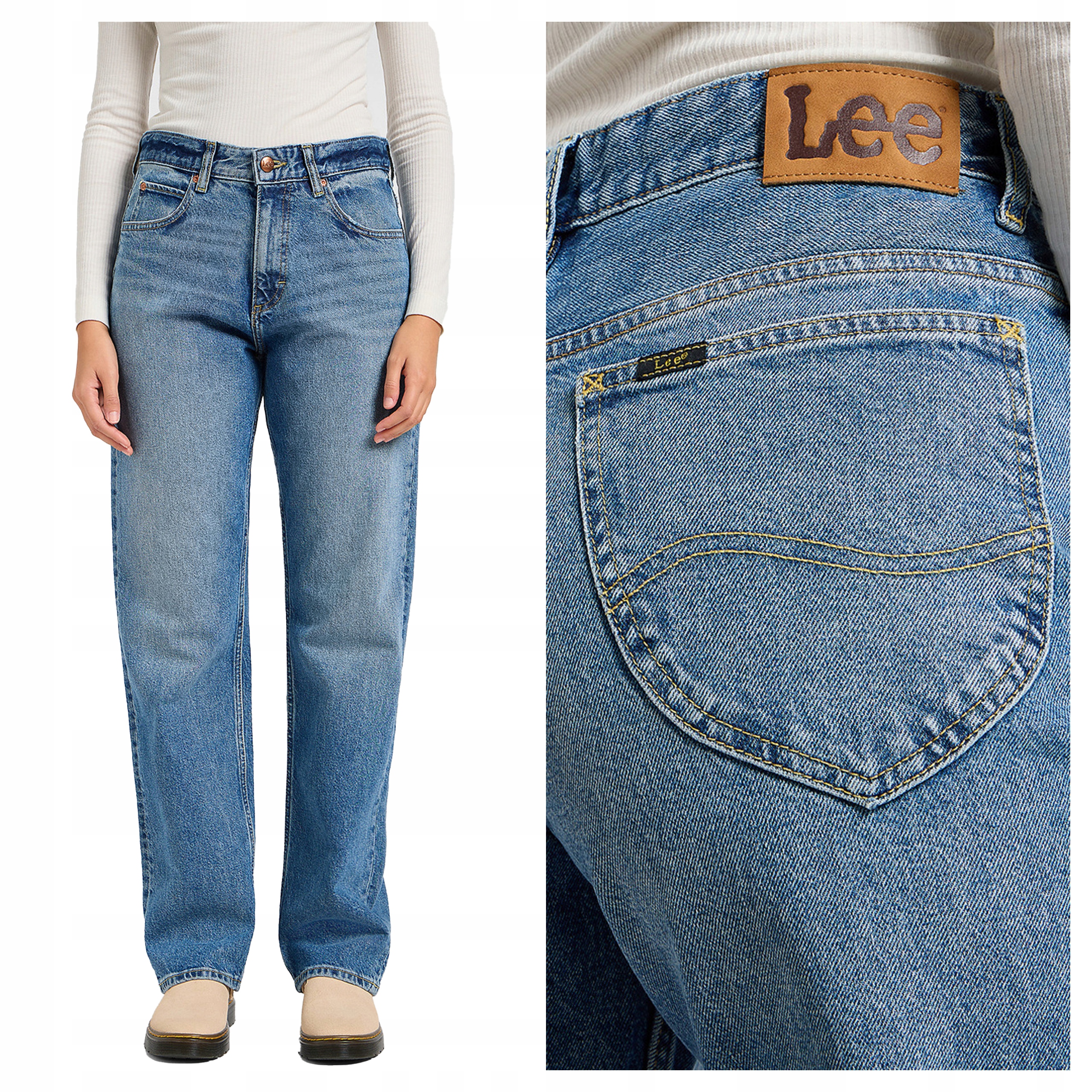 Dámské kalhoty Lee Rider Classic Džínové Klasické Modré W29 L29