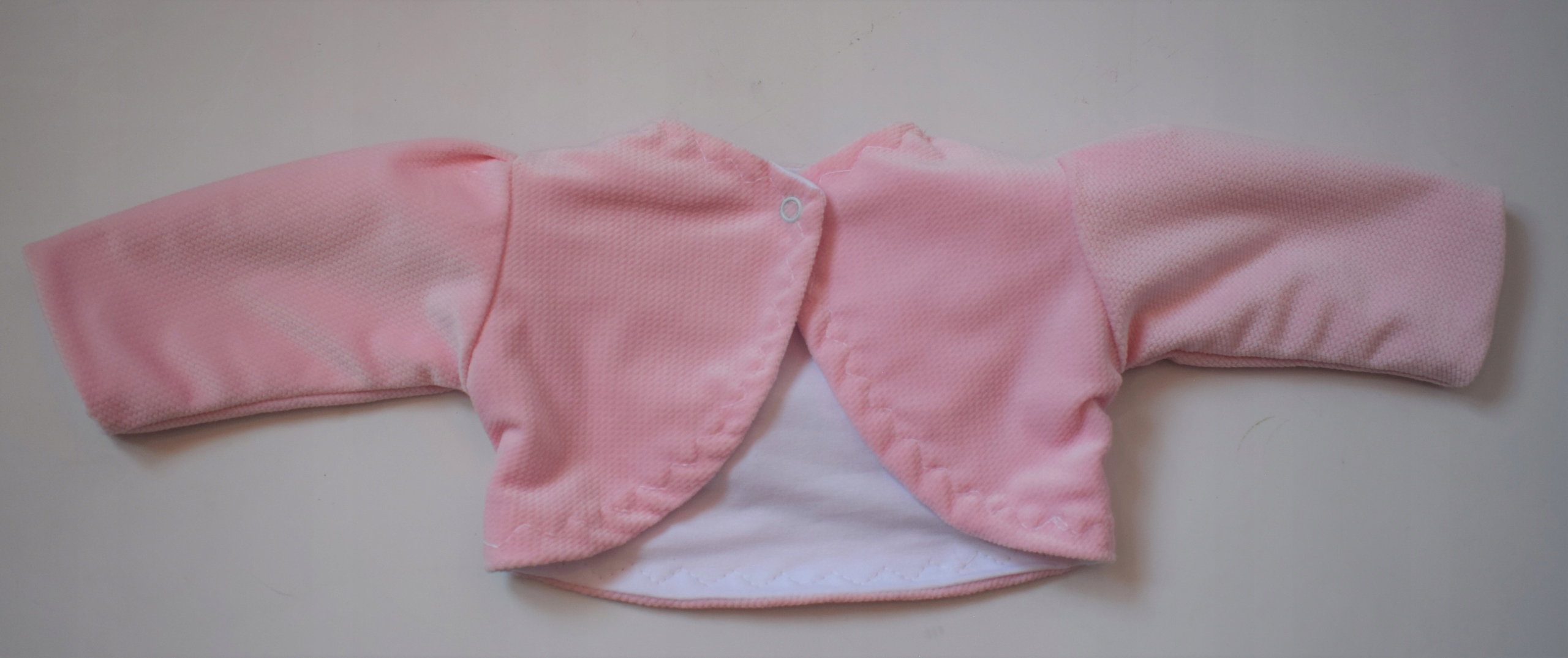 Bolerko Białe Różowe do CHRZTU 62/68 Marka bez marki