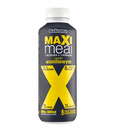 Levně Bakoma Maxi Meal Vanilka 500 g x 9 ks