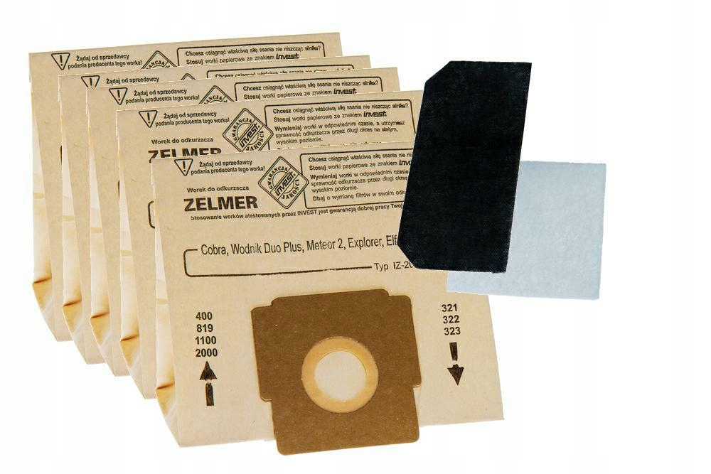 WORKI PAPIEROWE 321.0080 Z FILTRAMI Inv Zelmer Elf
