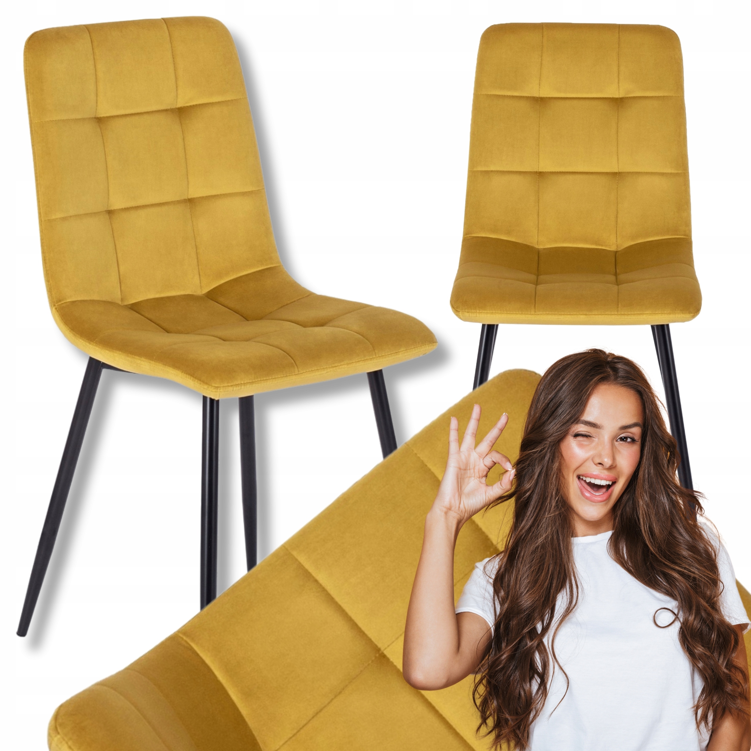 Čalouněné křeslo Velurové prošívané do jídelny Loft Hořčicové Peru