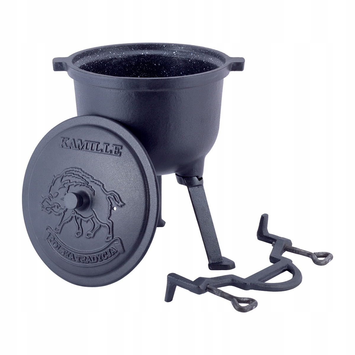 Kociołek Żeliwny Garnek Myśliwski Marmurek 10L