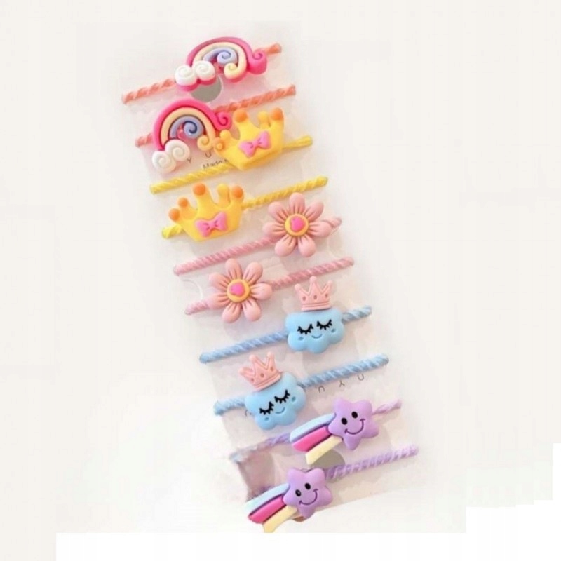 ZESTAW FROTEK / GUMEK DO WŁOSÓW 10 SZTUK - BAJKOWE - PASTELOWE KOLOROWE