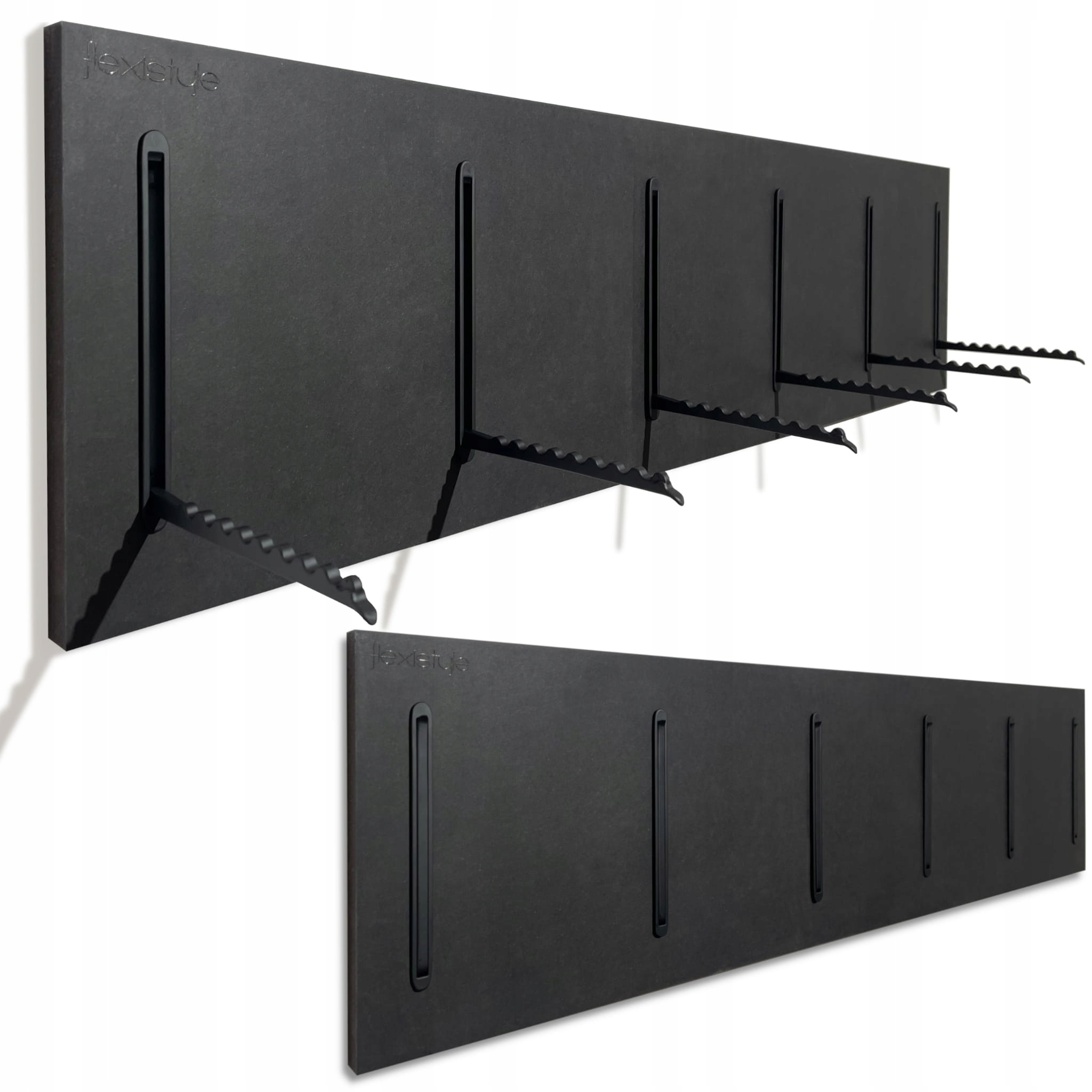 Nástěnný věšák na oblečení černý dřevěný 100 cm na bundy do předsíně