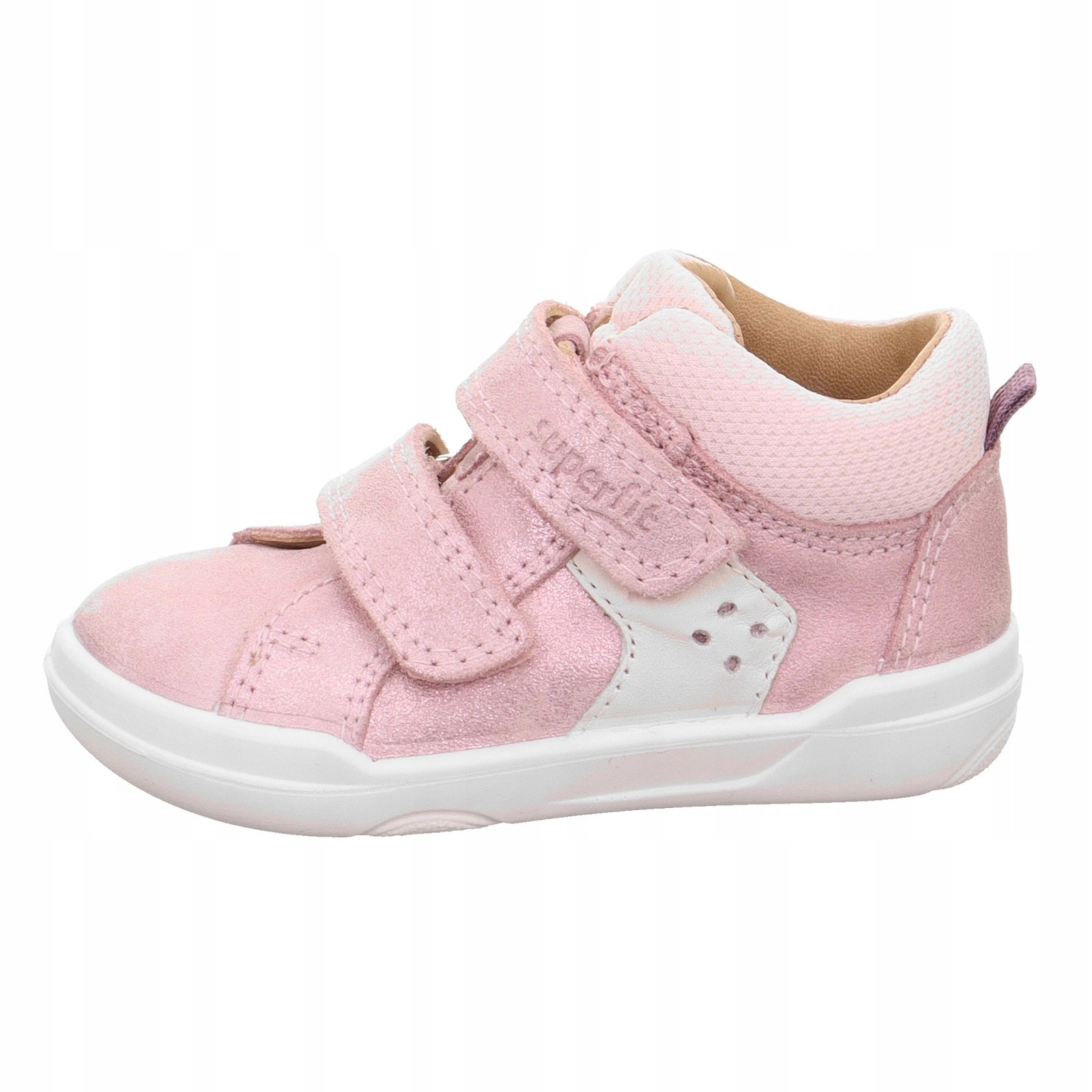 Buty barefoot sneakersy skórzane dziecięce Superfit Superfree Rosa/Lila 21