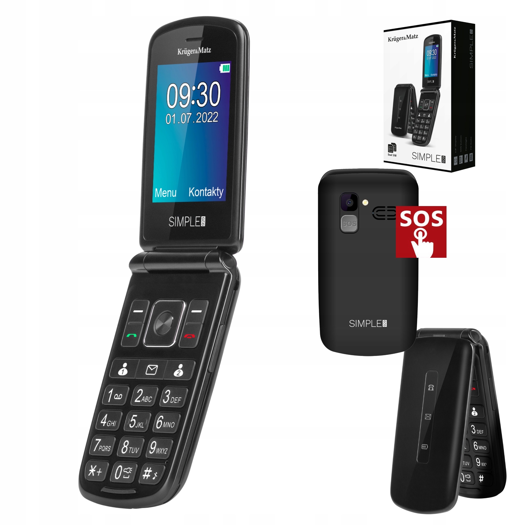 Telefon Gsm dla seniora Kruger&Matz Simple 929