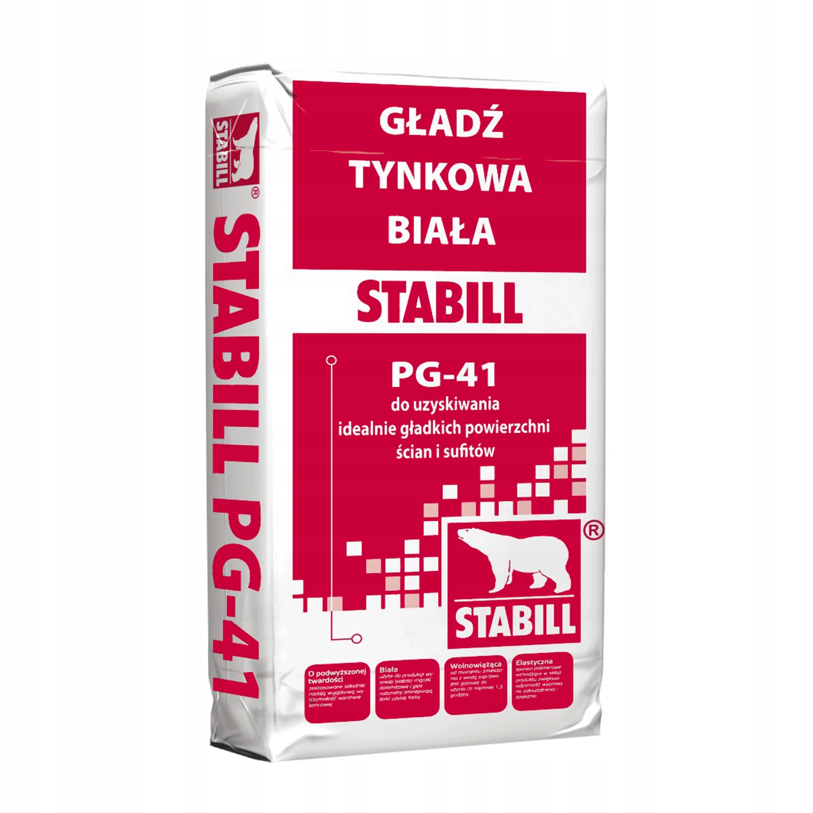 

Stabill Gładź tynkowa Biała PG-41 2kg gips