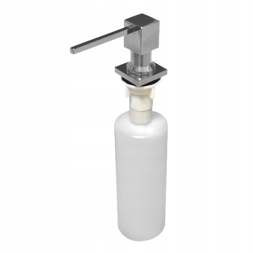 Dozownik chrom kwadratowy do płynów mydeł zlew
