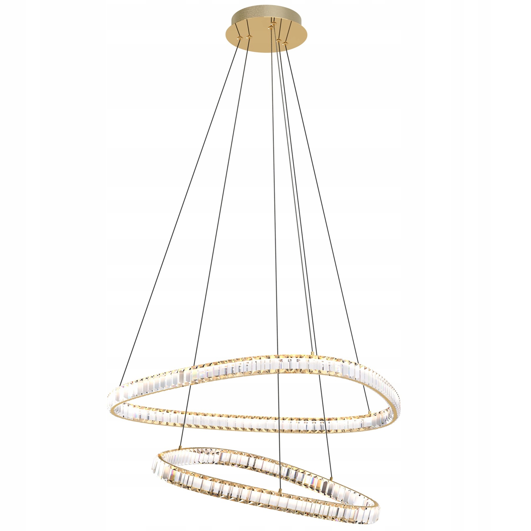 Lampa sufitowa wisząca podwójna Led złota do salonu sypialni Athesa