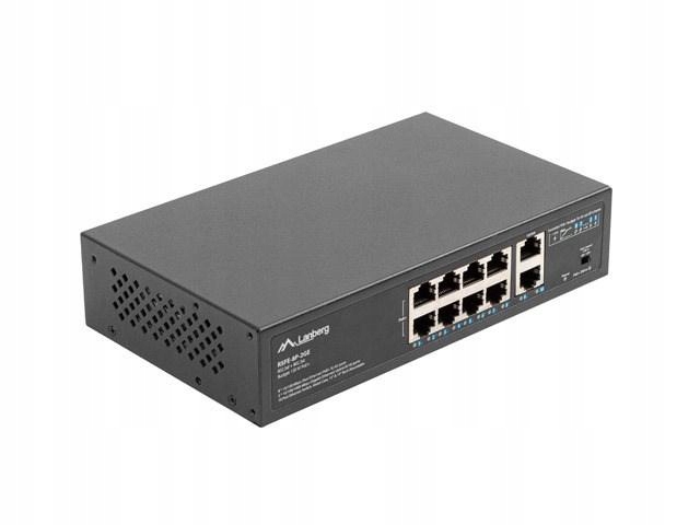Lanberg Switch Poe+ Rack 10''/19'' 8X 100MB/S Poe+, 2X 1GB/S
