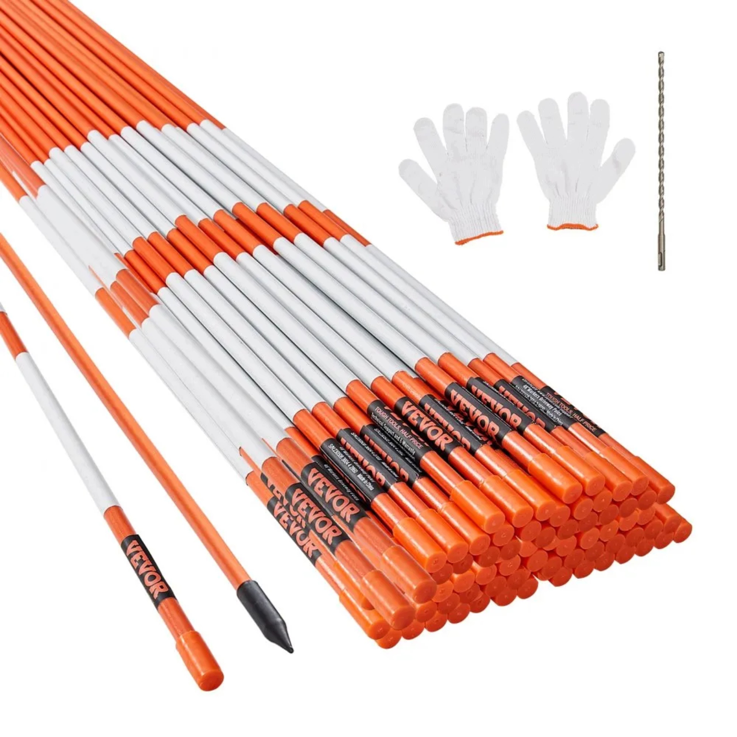 Fixy Příjezdové 122 cm 50 Ks Reflexní sněhové palice Značky Vrták