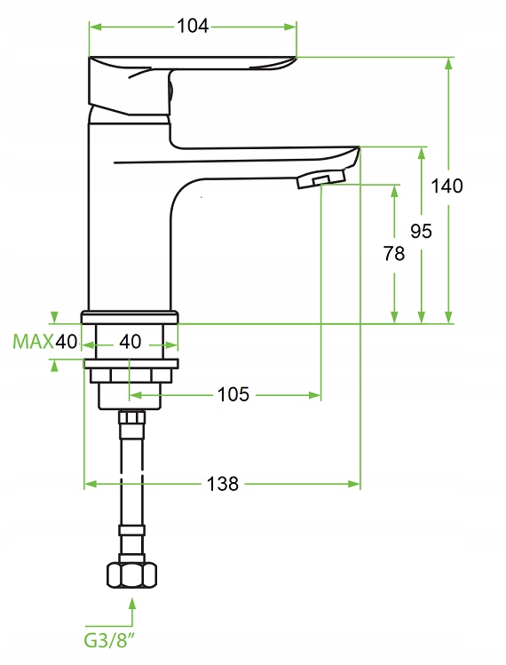 WŁOSKA umywalka ścienna wisząca 60+ bateria czarna Linia ROMSTAL