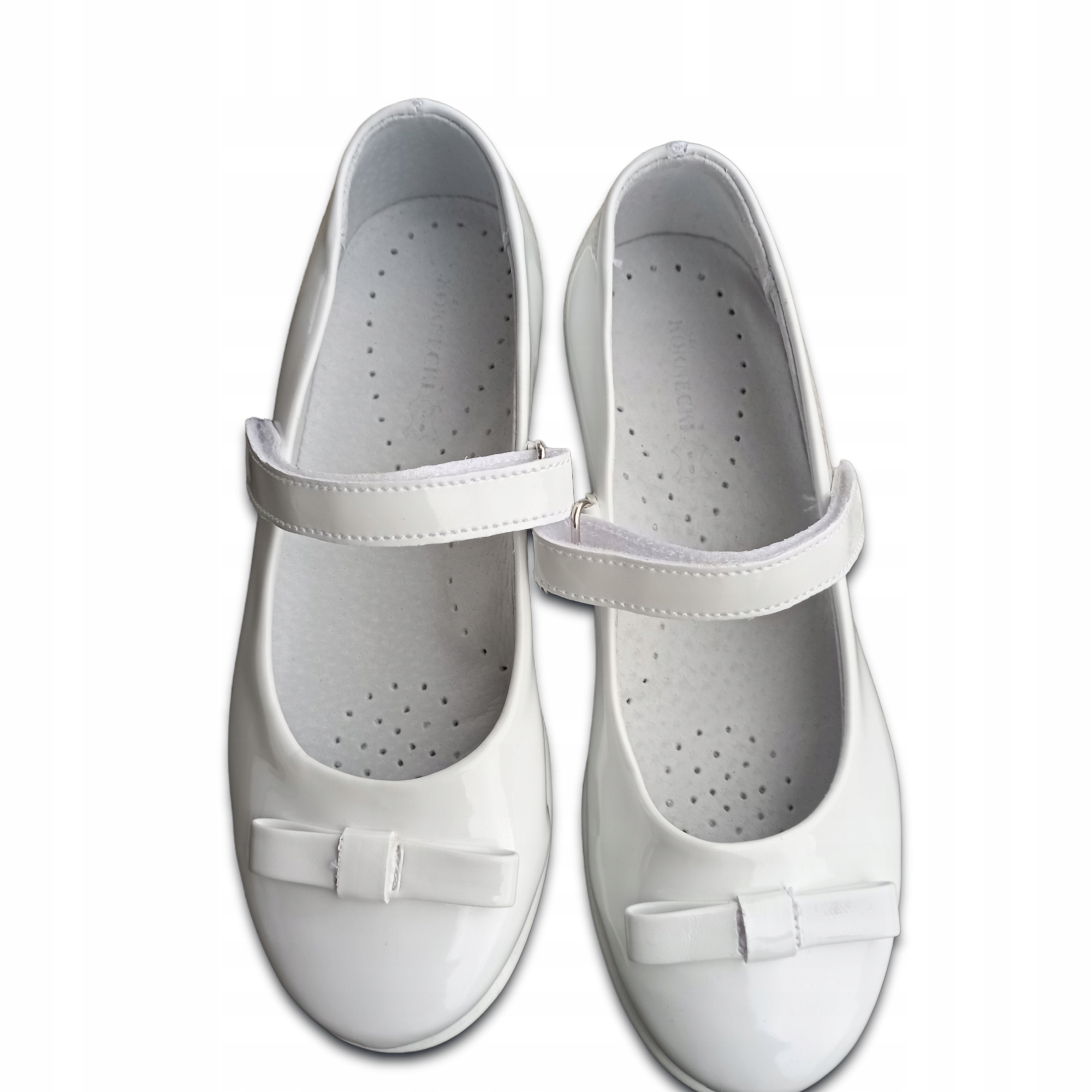 BUTY KOMUNIJNE BALERINKI BIAŁE RZEPY KORNECKI 31 Materiał skóra ekologiczna