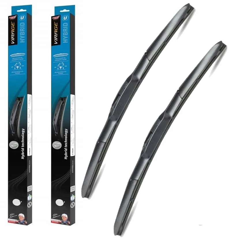 Komplet 2X Wycieraczki Hybrydowe Virage 650MM+350MM 65CM+35CM Hak U