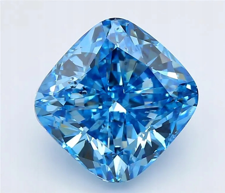 Diament 5,06 ct Lab Poduszka Fancy Vivid Blue SI1 IGI - Diament Expert