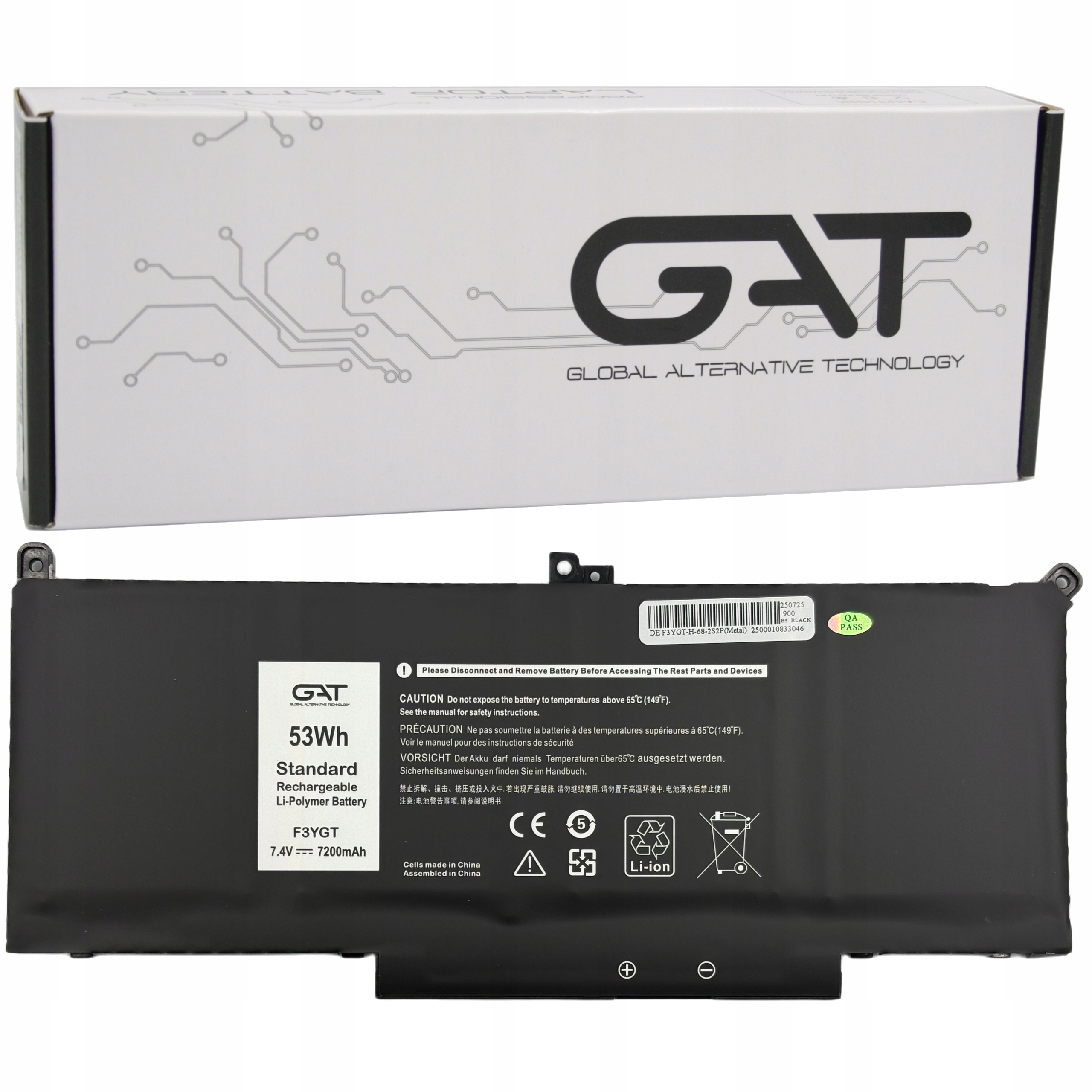 Bateria F3YGT DM3WC Do Laptopa Dell Latitude 7280 7290 7380 7390 7480 7490