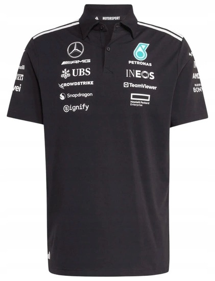 Polokošile Mercedes Amg Petronas F1 adidas 2025 černé r.XL