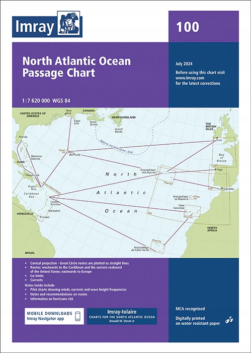 Imray 100 North Atlantic Ocean Passage Chart