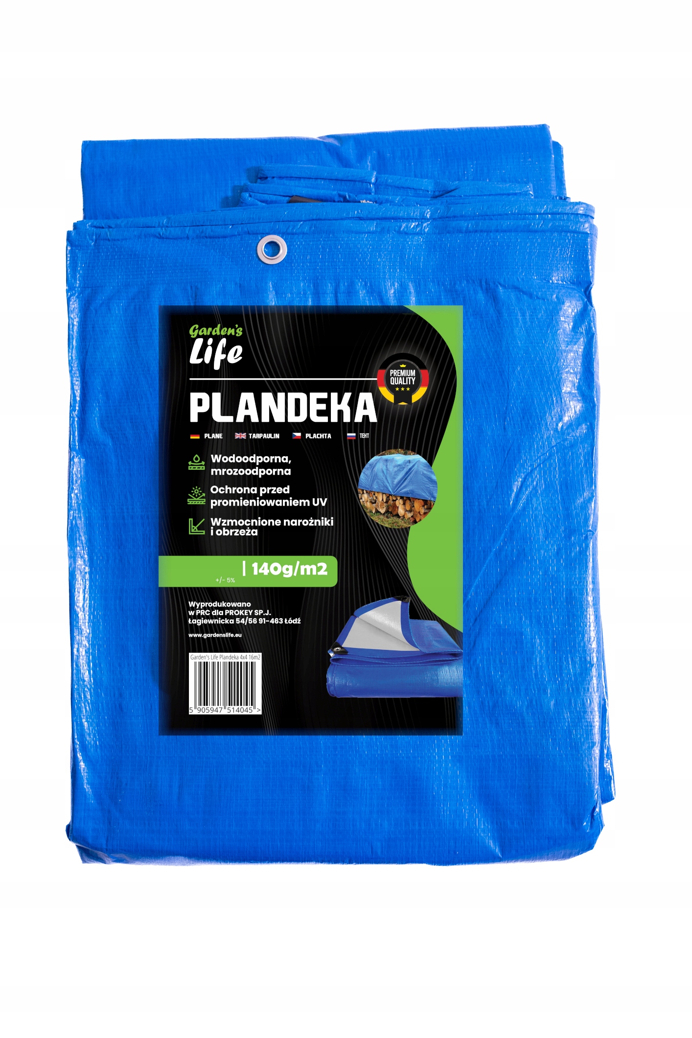 Plandeka 4x6, bardzo mocna- 140g/m2, trwała, na lata, bardzo gruba PREMIUM Producent inna
