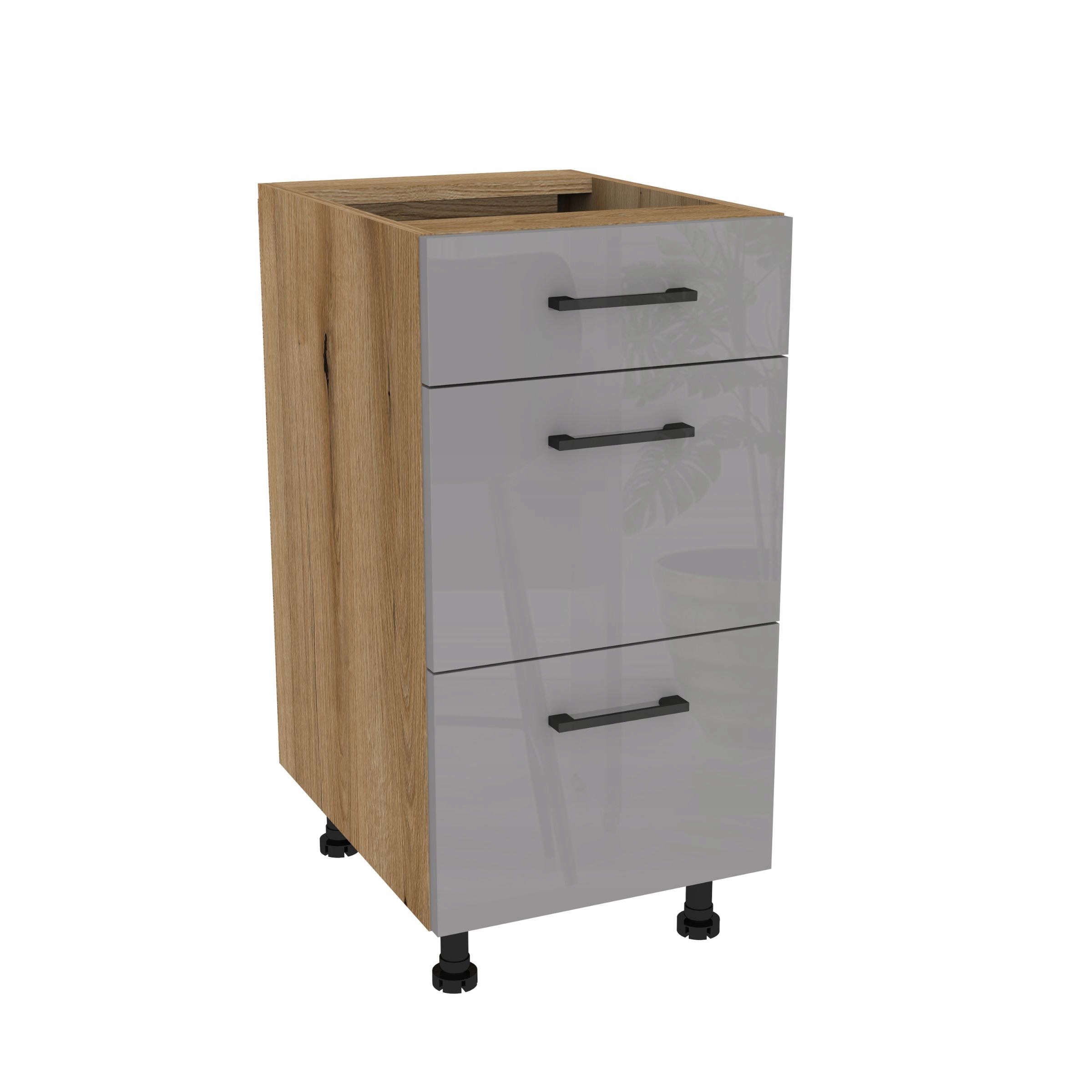 Spodná zásuvková skrinka Slim 40 Capri Dub Evoke predná časť Šedá Akrylová lesklá