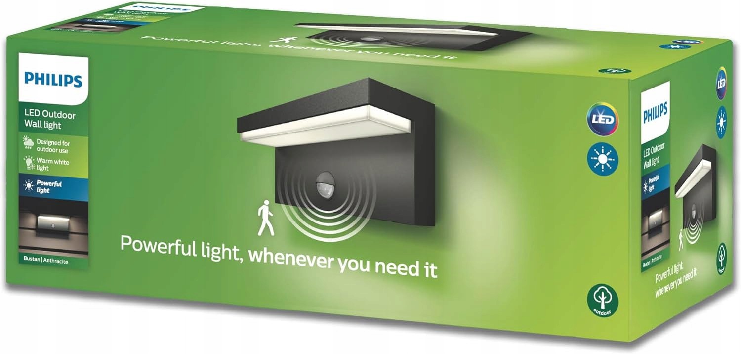 Kinkiet Zewnętrzny Led Philips Bustan 9W 750LM IP44 Przyciemnialny