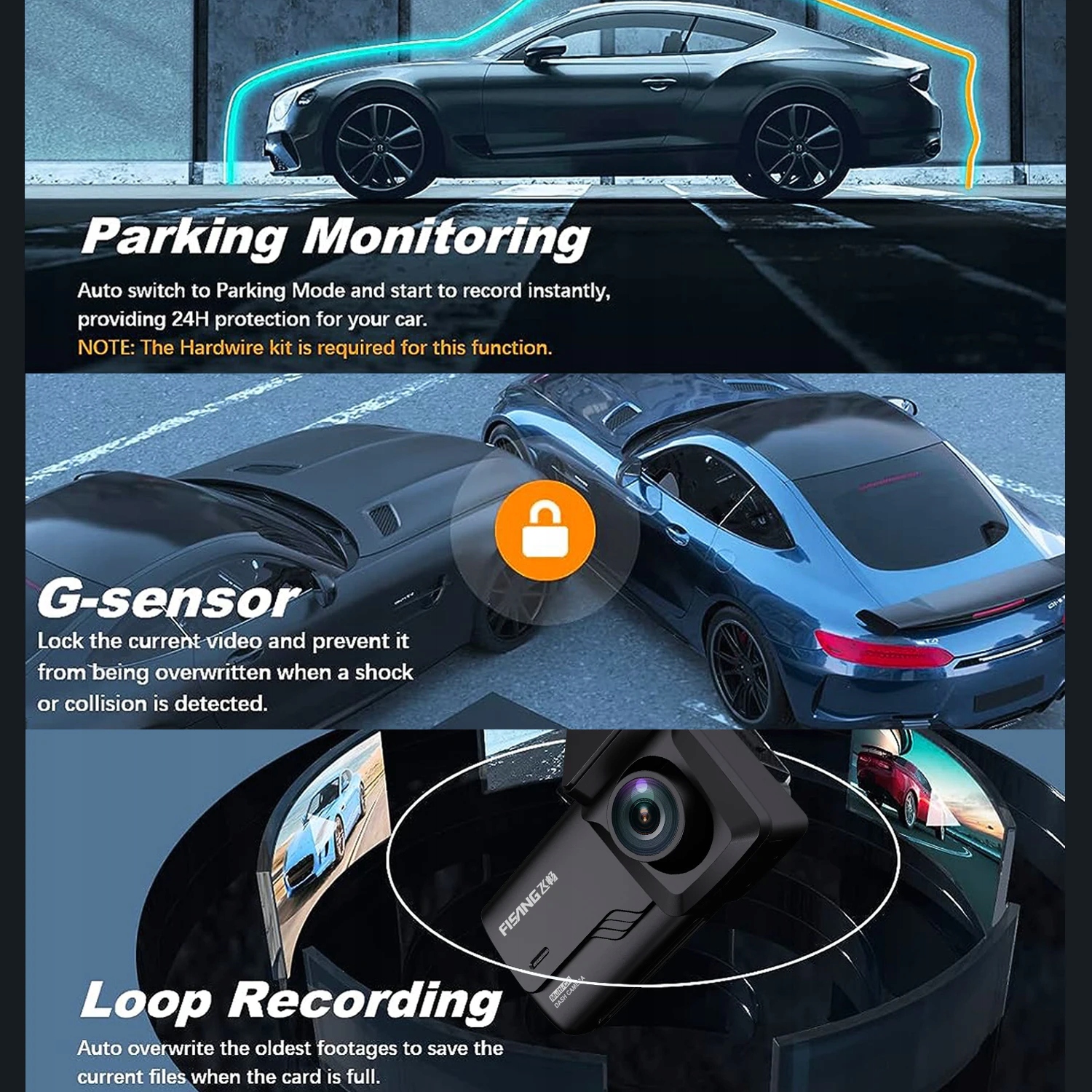 Fisang K06 elektronika samochodowa kamera na deskę rozdzielc EAN (GTIN) 7058879221159