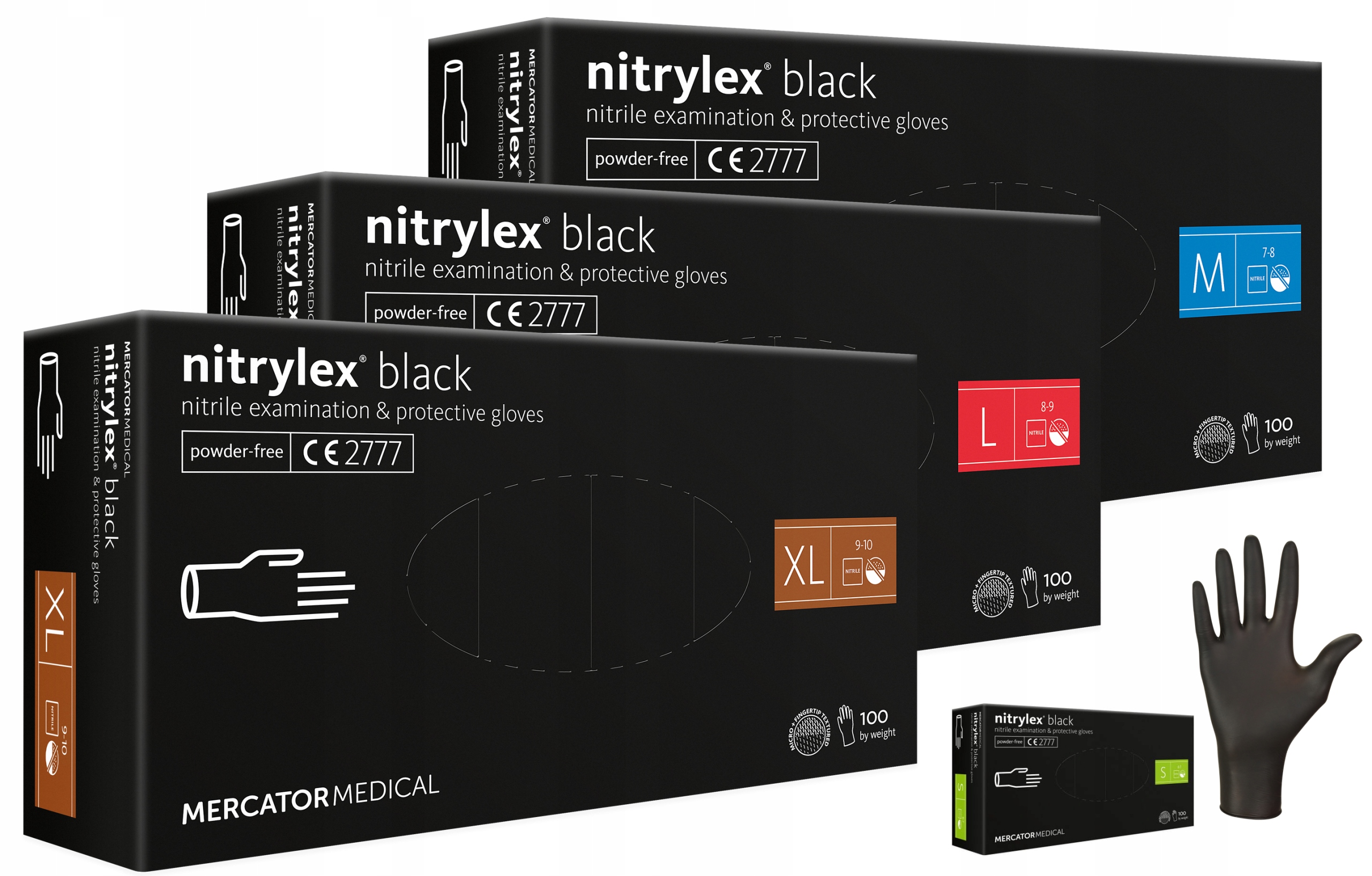 

Rękawice Nitrylex Black Mercator 100szt. XL 9-10