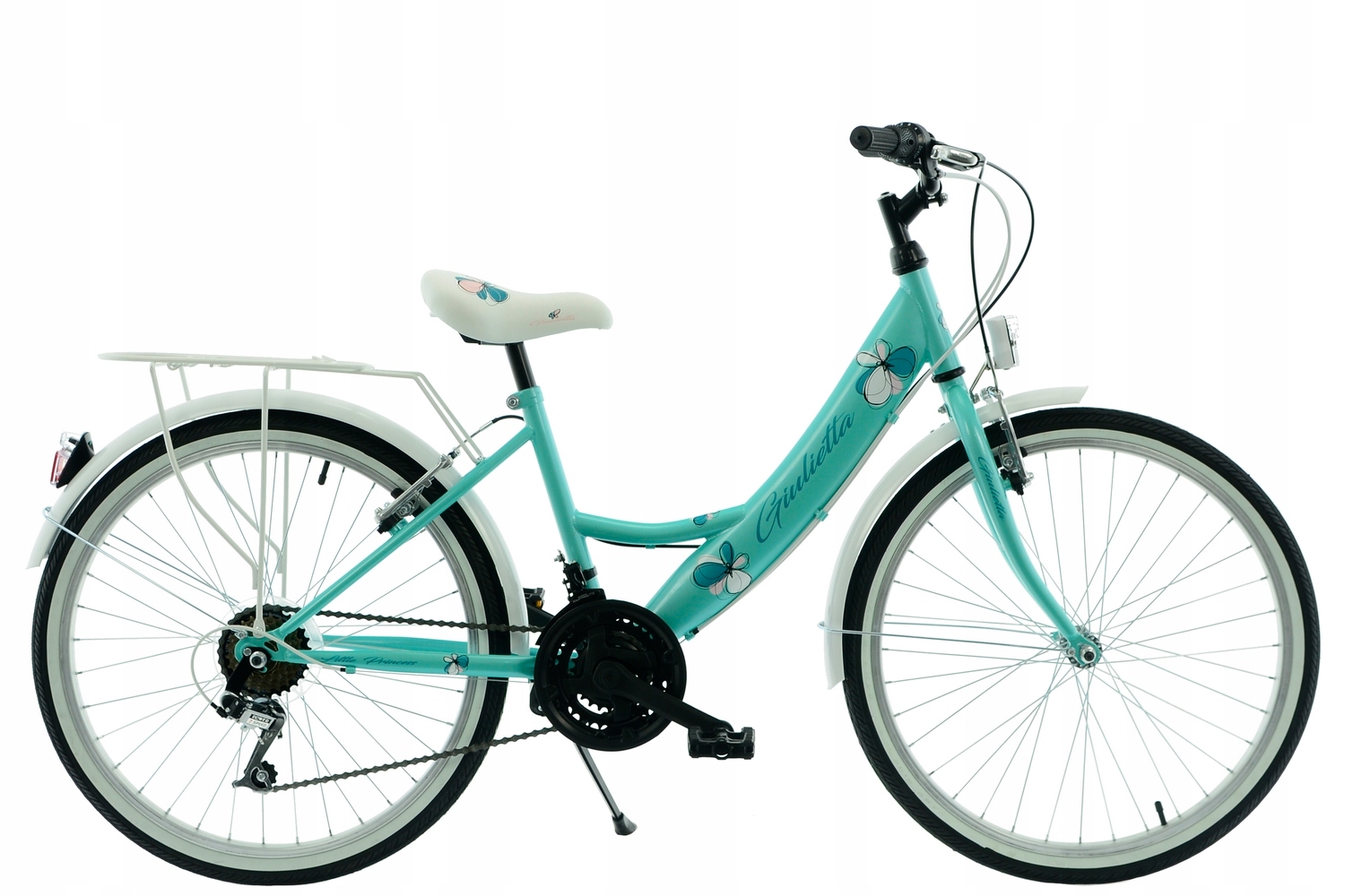 Rower 24 Kands Laguna Giulietta miętowo-biały połysk R14 130-150 cm 2026