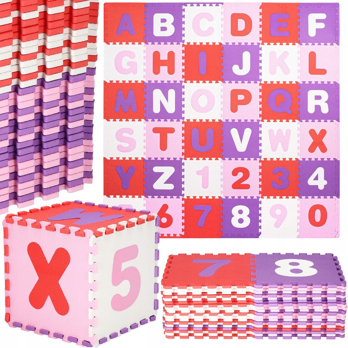 

Mata Puzzle Piankowe XXL Alfabet+cyfry 175X175CM