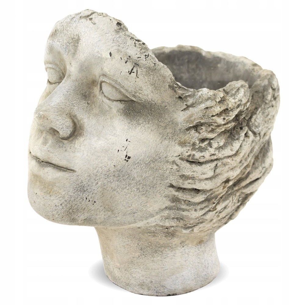

Doniczka Szara Głowa 24x17x22cm Cementowa Twarz