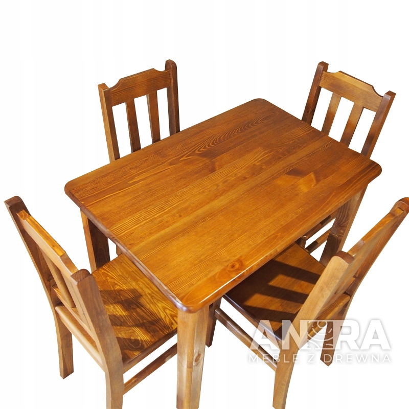 Stół + 4 krzesła DREWNO sosnowe wymiary Marka inna