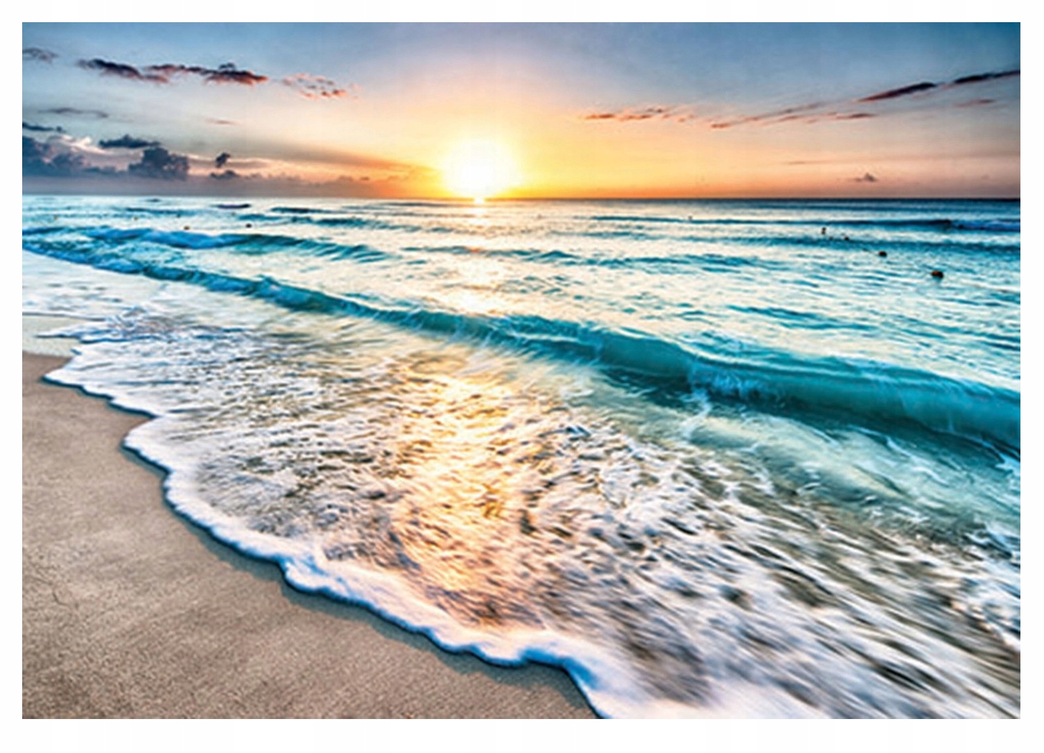 Fototapeta Pláž More 3D Západ Slnka Vlny Príroda Pohľad Tapeta 368x254