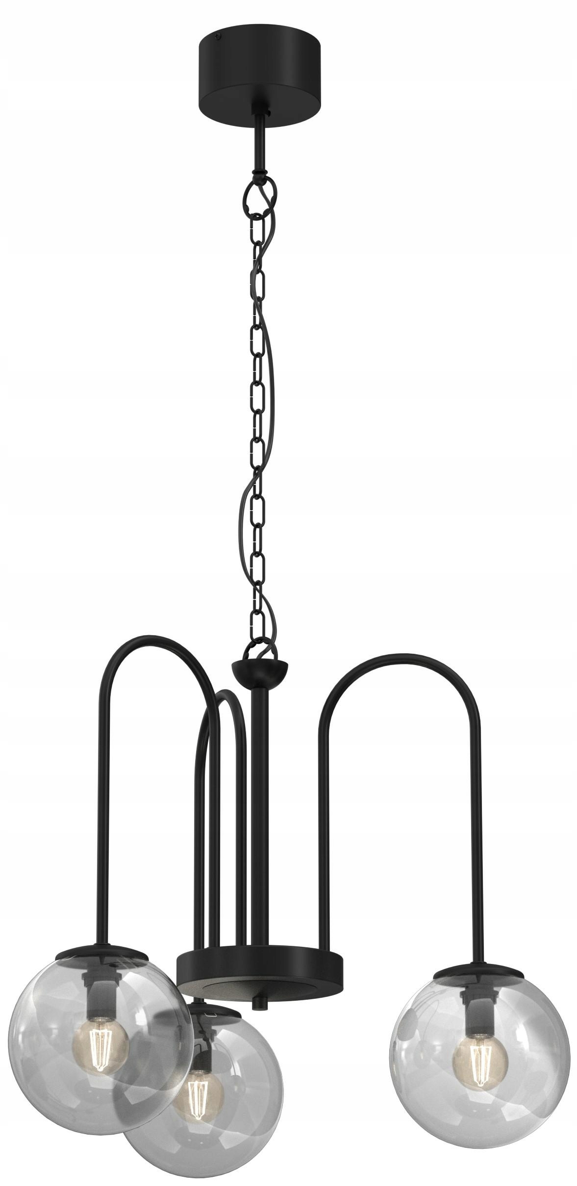 Luster Cambridge čierny, sklenený, moderný záves do obývačky